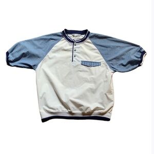 Vintage Pierre Cardin short sleeve henley pullover shirt Size Large